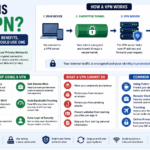 Illustration explaining what is a VPN and how a VPN works