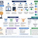 Infographic explaining cookies in a web browser, including session cookies, persistent cookies, first-party cookies, and third-party cookies